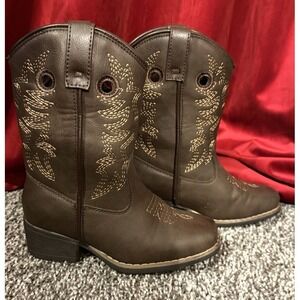 Rodeo Ropers Girls Size 10M Brown Wester Cowgirl‎ Boots Wyatt 336688